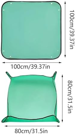 2 PCS Foldable Waterproof Repotting Mat 1x1m Portable Gardening Station for Indoor, Keeps Home Clean for Potting, Pruning & Plant Care for Plants Transplanting(Green) - Image 7