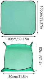 2 PCS Foldable Waterproof Repotting Mat 1x1m Portable Gardening Station for Indoor, Keeps Home Clean for Potting, Pruning & Plant Care for Plants Transplanting(Green) - Image 7