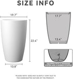 Kante Large Round Tapered White Concrete Planter 22.4" Tall, Outdoor - Image 2