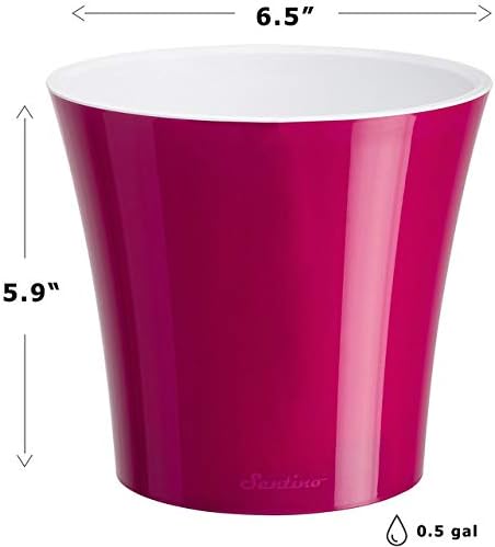 Santino 8.6 Inch ARTE Self Watering Planters (Set of 3) in Purple/White Indoor Flower Pot for All House Plants, Flowers and Orchids - Image 2