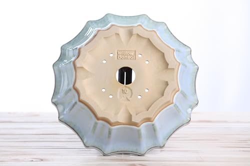 Willow Bonsai Ceramics Flower Design Bonsai Pot 10 Inch – Elegant Ceramic Bonsai & Succulent Pot, High‑Fired Frost‑Proof Stoneware with Drainage+Wiring Holes, Handmade USA (Glacier, 10inch) - Image 6