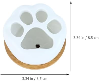 BESTonZON Ceramic Cat Paw Flower Pots, 2 Sets with Tray for Succulents - Image 2