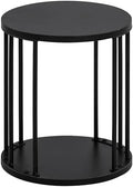 HDANI Small Round Wooden Step Stool for Kids Adults, 300lbs Load Capacity Garden Stool, Non-Slip Small Stool for Plant Stand, Kitchen, Bathroom and Bedroom, Black by HDANI