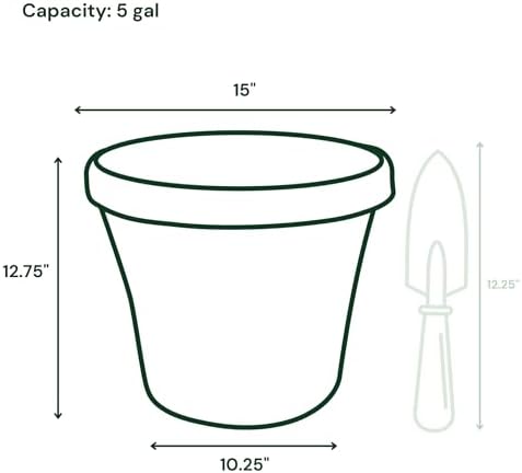 Bloem Terra 14" Plastic Planter, 5 Gallon, Navy, 2-Pack - Image 2