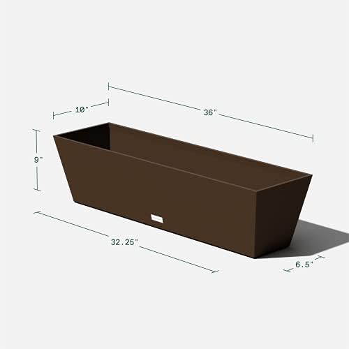 Veradek Pure Series Window Box Planter - Tapered Outdoor Planter - Image 2