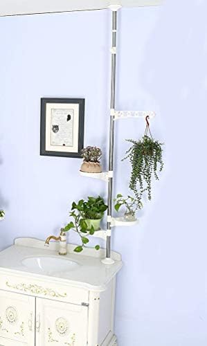 BAOYOUNI Plant Stand Tension Rod, 3 Trays&1 Arm Adjustable Ivory - Image 3