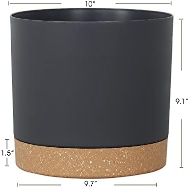 kubvici Plant Pots for Indoor Plants, 2 Pack 10 Inch Plant Pot(10" Black) - Image 2
