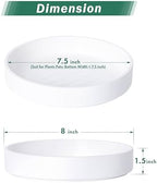 Phoenix Vine 8 Inch Plastic Plant Saucer Water Drip Tray, Heavy Sturdy Round Plant Drainage Tray for Indoors Outdoor, Set of 2, Matte White, 21-TY-8W-2 - Image 2