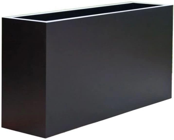 Modern Rectangle Fiberglass Planter 36" x 15" x 24", Black Matte by Unknown