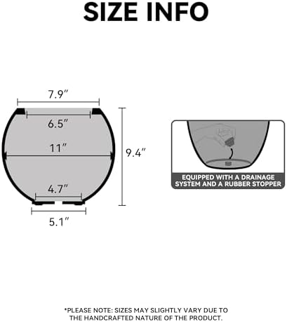 Kante Small Round Sphere Black Concrete Planter 11" Dia, Outdoor - Image 2