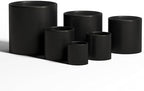 DTY Mount Powell 7.9" D x 7.9" H (Pot Opening 5.5") Fiberstone Cylindrical Planter with Drainage Hole, Weather Resistant for Indoor & Outdoor Use, Includes 2 Extra Coco Mats - Black, Extra Small - Image 6