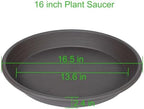 4 Pack of 16 inch Plant Saucer, Large Plant Tray, Heavy Sturdy Plant Drainage Tray for Indoors, Bird Bath Bowls, Sturdy 18 inch Plastic Pot Tray for Planter (Brown) - Image 2