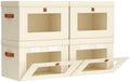 Homsorout Small Closet Storage Bins - Closet Shelf Organizer with Open Window, 4 Pack, Beige by Homsorout