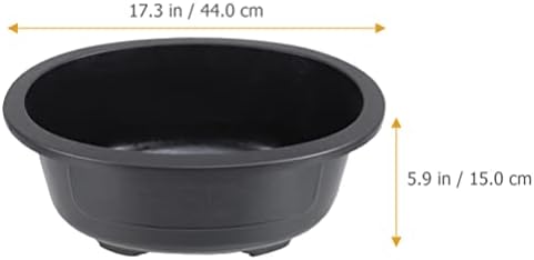 Angoily 2Pcs Bonsai Training Pot 17" Plastic Bonsai Pot with Drainage Hole Oval Planter for Desktop Decoration Nursery Garden Balcony - Image 3