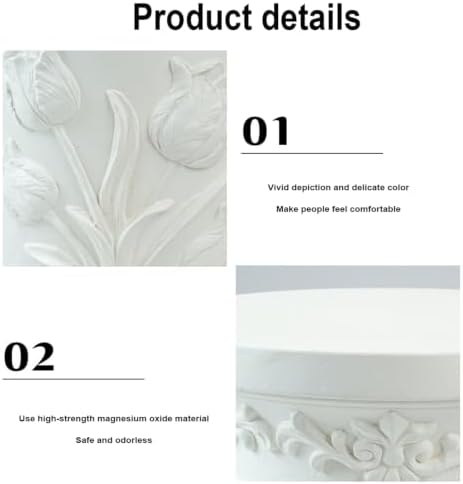 Roman Column Pedestal and Planter Urn, Magnesium Oxide, White - Image 7