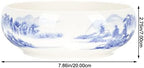 GANAZONO Faux Grass Decor Blue and White Porcelain Plant Pots Oriental Chinese Ceramic Flower Pots Decorative Calligraphy Ink Dish Succulents Pot for Indoor and Outdoor Plants Decor - Image 4