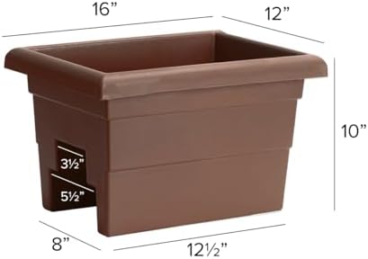 Root & Vessel Countryside Railing Planter Box, 16 Inch, Brown - Image 3