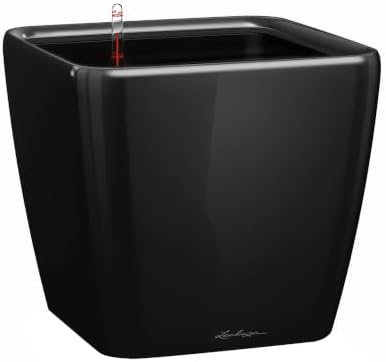 Lechuza Quadro LS 35 Black High Gloss, Self-Watering Square Planter, H13 L13.8 W13.8 in by LECHUZA