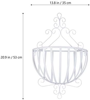 GANAZONO Wall Mounted Flower Pot Rack European Style Half Round Plant Holder Metal Flower Pot Holder for Balcony Garden Porch Tabletop Windowsill Decor 20.86 X 13.77 X 6.29 in - Image 6