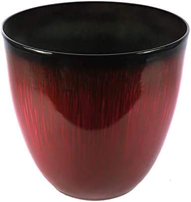 Gardener Select (EPR15-206) Large Egg Shaped Planter - Modern Indoor & Outdoor Decorative Flower Pot/Box (15 Inch, Red Flower) by GardenerSelect