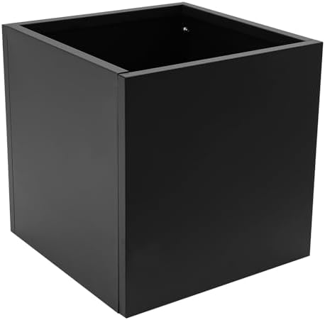 CNCEST Modern Square Steel Planter Box Heavy Duty Galvanized Metal Raised Garden Bed Cube Planter Large Easy Assembly Weather Resistant Indoor Outdoor Patio Balcony Decor (Black, 20inch) - Image 2