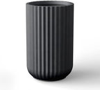 Kante Large Round Column Black Concrete Planter 21.7" Tall, Outdoor by Unknown