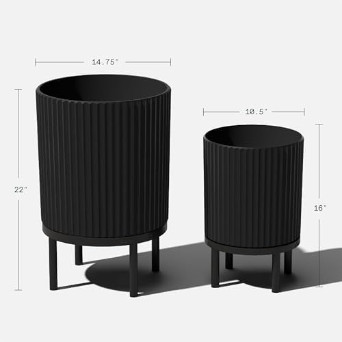 Veradek Demi Series Raised Duo Planters - Set of 2 Planters with Stands - Image 3
