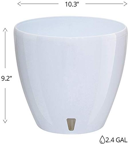 Gardenera 10.3" DECO Self Watering Pots for Indoor Plants in LIME (SET of 3) - Decorative Flower Pot with Water Level Indicator and Drainage Cartridge for All House Plants, Flowers and Herbs - Image 2