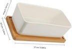 TEHAUX 2 Sets Ceramic Succulent Flowerpot with Tray for Desk Decor - Image 2