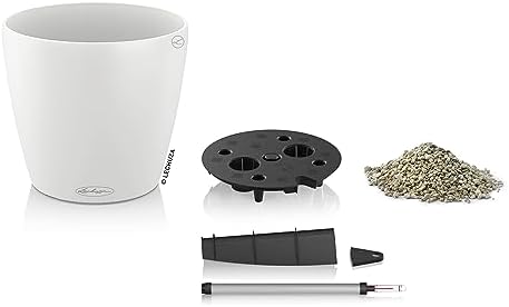 Lechuza Classico Color 21 White, Self-Watering Small Round Planter, D8.3 H7.9 in - Image 3