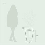 Bloem Finley 20" Tall Recycled Plastic Tapered Planter, Peppercorn - Image 4
