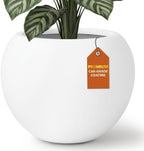 KUTE NEST 16" Dia - Premium Globo Fiberstone Outdoor Planter - White by KuteNest