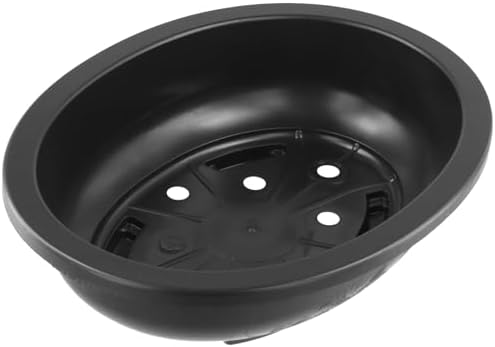 HOIGON 10PCS 12 Inches Plastic Oval Bonsai Training Pots, Black Large Oval Plastic Planter Pot with Drainage Hole, Shallow Plant Nursery Pot for Succulent - Image 5