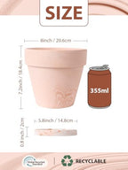 INGOFIN 8 Inch Terracotta & Clay Pots for Plants with Saucers, 2 Pack - Image 2