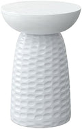 SIMPLIHOME Boyd 13" Wide Solid Wood Round End Table in White by SimpliHome