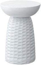 SIMPLIHOME Boyd 13" Wide Solid Wood Round End Table in White by SimpliHome