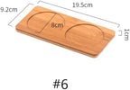 Plant Saucer Tray 4pcs Oval Bamboo Plant Saucers for Succulent Pots, Simple Home Balcony Tray(K) - Image 2