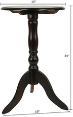 Decor Therapy Simplify Pedestal Accent Table, Aged Cherry 15" x 15" x 24" - Image 3