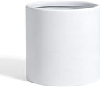 DTY Mount Powell 13.8" D x 13.8" H (Pot Opening 10.6") Fiberstone Cylindrical Planter with Drainage Hole, Weather Resistant for Indoor & Outdoor Use, Includes 2 Extra Coco Mats - White, Large by DTY