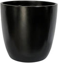 Santiago Round Cylinder Fiberglass Planter (D:13.5inch x H:13.75inch, Matte Black) by Unknown