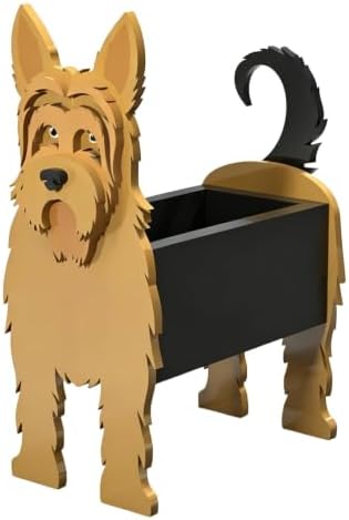 Animal PVC Flower Pot, Yorkshire Terrier Shaped Succulent Planter Flower Holder for Garden Patio Balcony Window Sill, for Birthday Pet Lovers, 36x22cm(14x9in) by Unknown