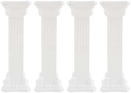 Roman Columns Wedding Stand Roman Pillar Plant Stand Plastic Greek Column Statue Pedestal Flower Pot Holder Decor, Wedding Event Party Elegant Decorative Column (White, 4Pcs, 11.81x35.43 Inch) by Unknown