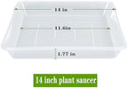 LWALRS Square Plant Saucer 14 Inch 5 Pack, Sturdy Clear Plastic Flower Plant Pot Saucer, Square Planters for Indoors and Outdoors Plants, Garden Plant Saucers for Pots Plant Trays. - Image 2
