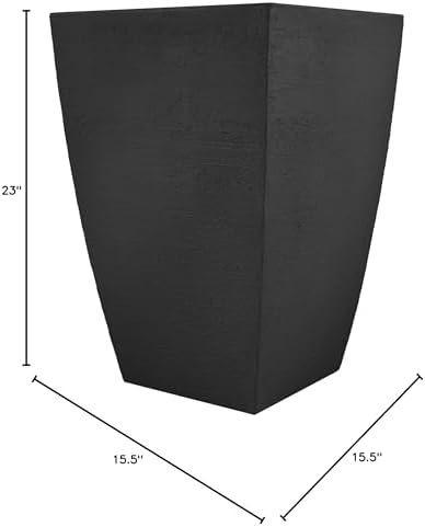 Tusco Products MSQT23BK Modern Square Garden Planter, 23-Inch, Black - Image 5