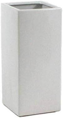 WGV Ceramic Block Vase 5" W x 12" H, (Multiple Size/Color Choices) Matte Tall Square Flower Planter Pot, Accents Home Office Tabletop Decor, Ideal Gifts White 1 Piece (CSB0512WT) by WGVInternational-OpusGlassware
