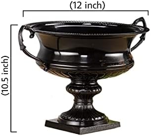 Serene Spaces Living Antique Black Trophy Urn, French Country Vase, Metal Urn Planter for Event Centerpieces, Wedding, Parties, Floral Arrangements, Champagne Cooler, Measures 10" Diameter & 8.5" Tall - Image 5