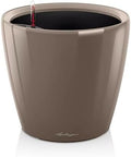 Lechuza Classico LS 21 Shiny Taupe High Gloss, Self-Watering Round Planter, D8.3 H7.9 in by LECHUZA