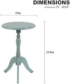 HLR Round Small End Table, Wooden Pedestal Side Tables for Small Spaces - Image 3