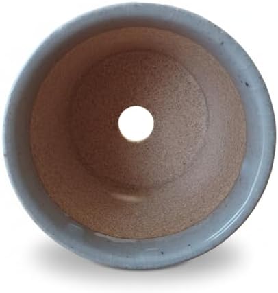 Japanese Banko Ware Ceramic Bonsai Pot 3.5 in (90 mm), Blue & White Handmade Pottery Planter, Made in Japan – Landscape Design - Image 2
