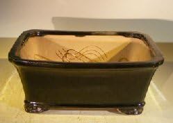 Bonsai Boy L250m 10 x 8 x 4 in. Ceramic Bonsai Pot Black - Rectangle by Bonsai+Boy
